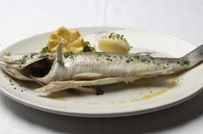 Steamed Sea Bass with Vegetable Garnish